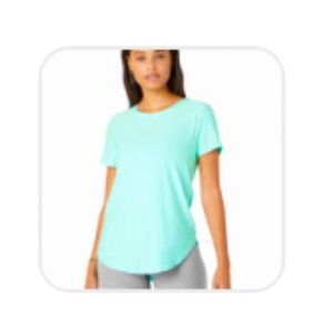 Beyond Yoga Featherweight On The Down Low Tee Powder Blue Heather Small